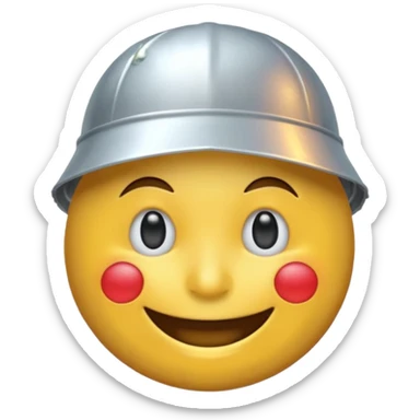 smiling emoji wearing a tinfoil hat sticker