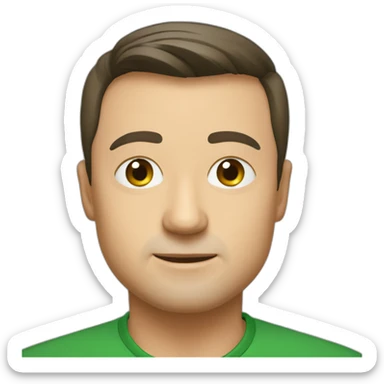 Volodymyr Zelensky with Green shirt sticker
