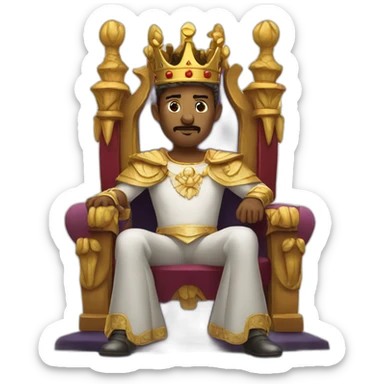 king sitting on a throne sticker