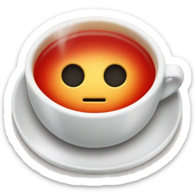 Une tasse de soupe chaude avec une croix rouge. sticker