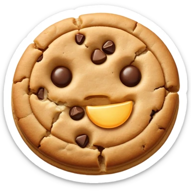 Two plain cookies, one bitten sticker