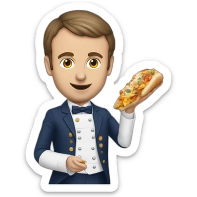 Emmanuel Macron qui mange un cordon bleu sticker