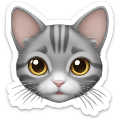 one cat Chinchilla full brown long hair with one cat gray short hair sticker