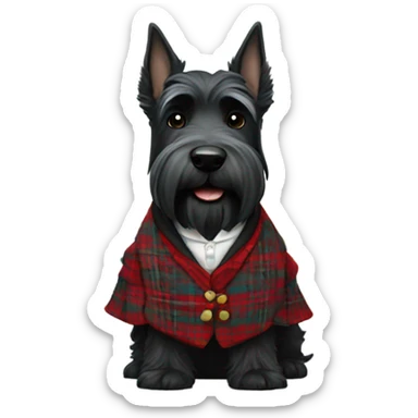 Scottish terrier in Scottish clothes sticker