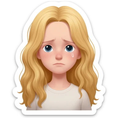 Sad blonde girl sticker
