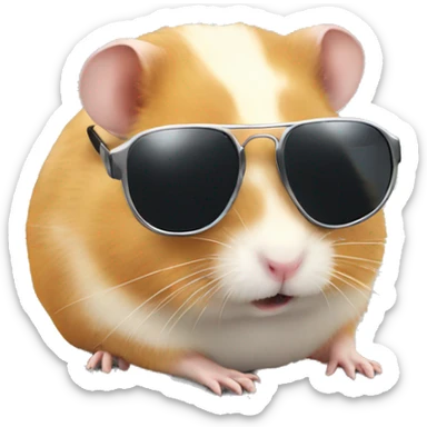 Hamster wearing sunglasses  sticker