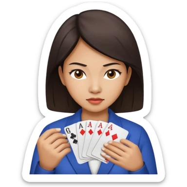 A gambling addict southeast Asian woman sticker