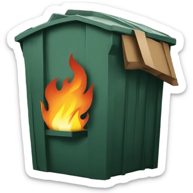 Earth shaped dumpster on fire sticker