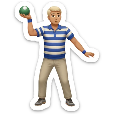 joueur de pétanque qui tire sticker