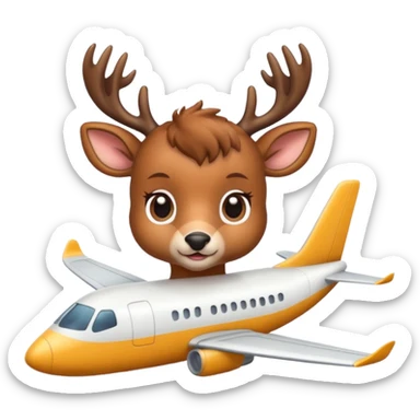 Baby deer on airplane sticker