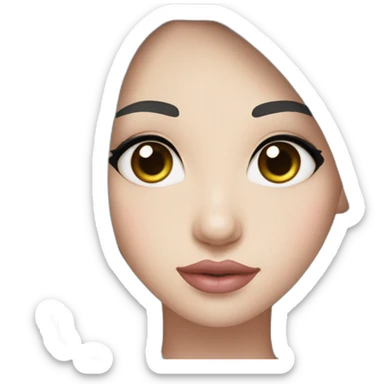 Beautiful woman,Black hair,long hair,White skin,oval face,big eyes,Blackeyes,Pink lips,Chinese sticker