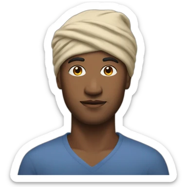 White Man in beige turban and red shirt sticker