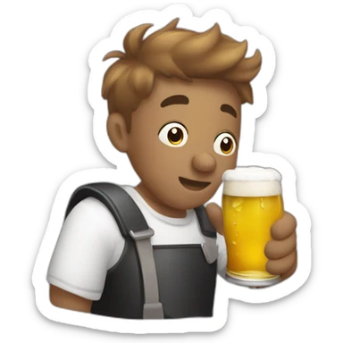 cerdo negro bebiendo jarra cerveza sticker