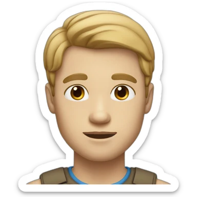 Man with light skin and blue eyes and light brown hair sticker
