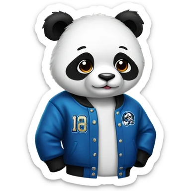 Panda with a letterman jacket sticker
