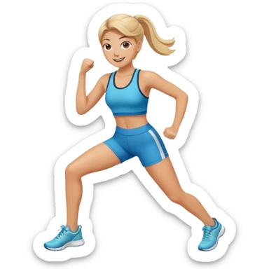 White girl zumba exerciser sticker