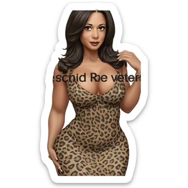 leopard print beauty portrait sticker