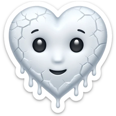 snow heart that's melting sticker