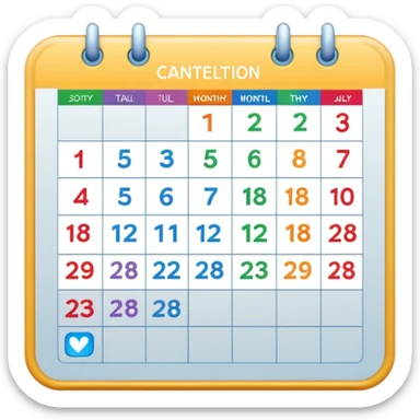 free cancellation calendar sticker