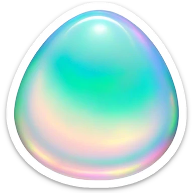 Cinematic Realistic Opal Emoji, Mystical and iridescent, with shifting colors of blue, green, and pink that dance across the smooth, milky surface. The gem’s unique play of light creates a mesmerizing, fluid effect, while a soft, glowing halo surrounds the stone. Soft glowing outline, capturing the essence of magic and mystery in a radiant opal. sticker