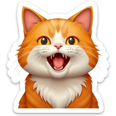 cat mewing with open mouth sticker