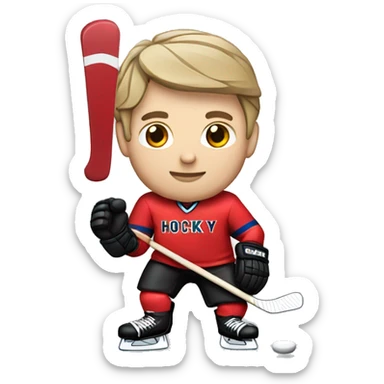 Hockeyplayer with red Jersey sticker