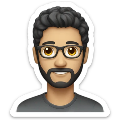 Dark haired male AI designer sticker