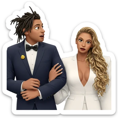 formal attire couple portrait sticker