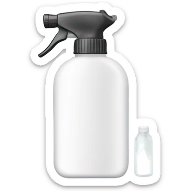 white hand sprayer with clear bottle sticker