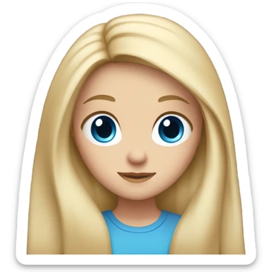white girl with blue eyes and blonde straight hair  sticker