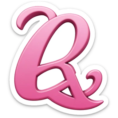 Pink, romantic, random letter of the alphabet sticker