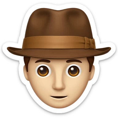 Felt trilby hat emoji sticker