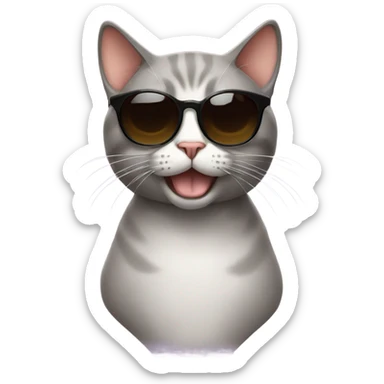 Cat with sunglasses sticker
