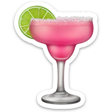 Pink margarita with one lime slice  sticker