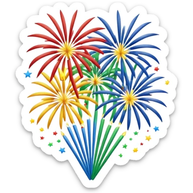 Several realistic Fireworks  sticker