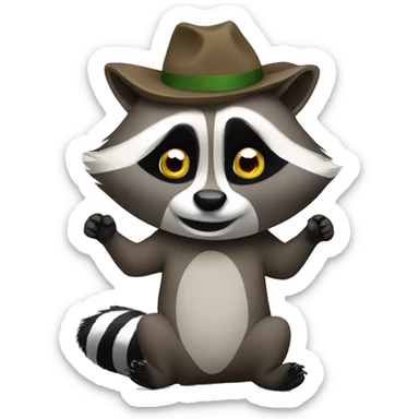 drunk raccoon sticker