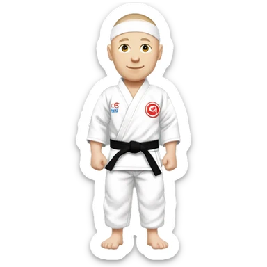 georges saint-pierre in judo suit and white headband sticker
