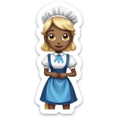Blue cute slimegirl dress as a maid  sticker