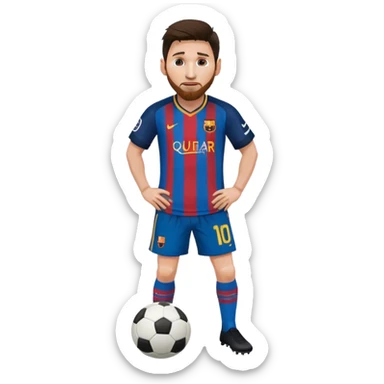 Lionel Messi with football at his feet sticker