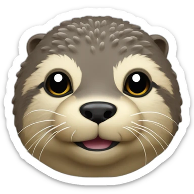 loutre qui fait dépasser sa tête d'un mur sticker