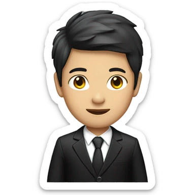 young asian ceo with black suit sticker