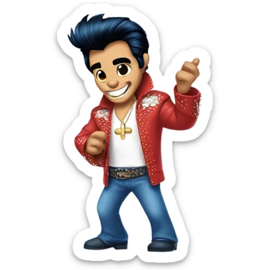 Stitch from lilo and stitch dressed as elvis sticker