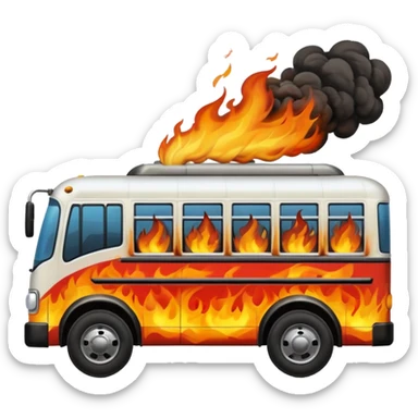 Bus running person over on fire sticker