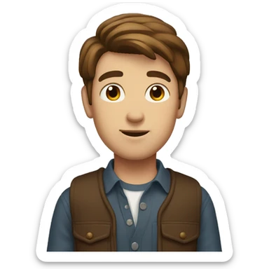 tall boy standing with brown hair  sticker