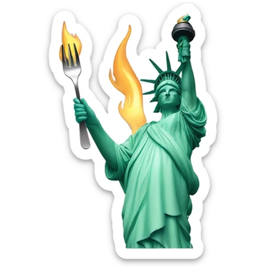 Statue of Liberty holding a fork sticker