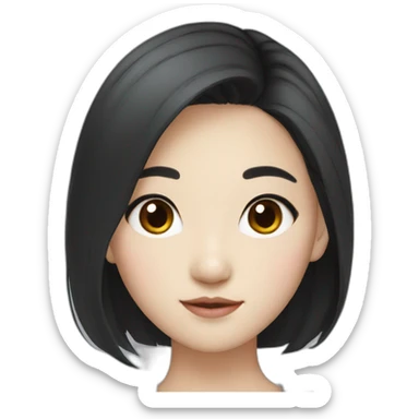 Beautiful korean girl with black hair  sticker