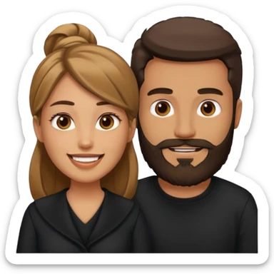 nake them looking towards each other. add some beard to man. make the clothings darker sticker