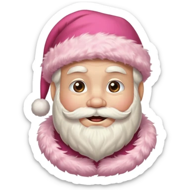 santa with pink fluffy hat without a beard sticker