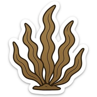 flat toon style brown seaweed sticker