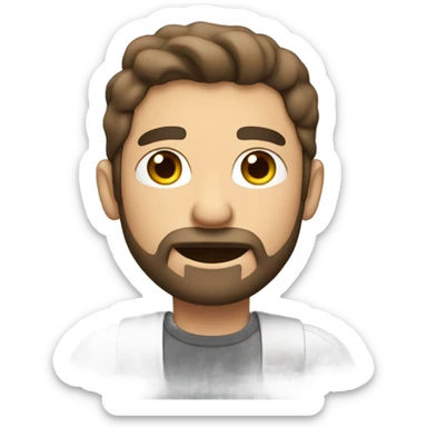 HOMBRE, BARBA, PELO ALTO, MANO DEDO CRUZADO sticker